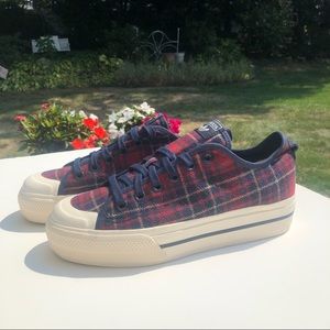 Adidas Nizza RF Platform Plaid Sneakers Size 10 Women’s